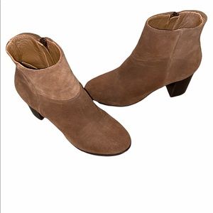 Thursday & Co honey suede leather ankle boots with blocked heels